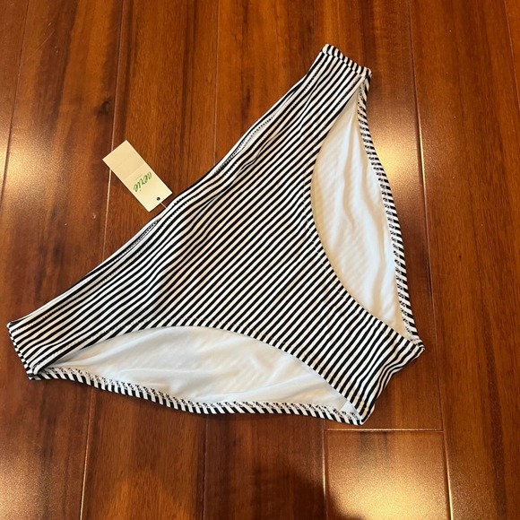 aerie Other - Aerie Stripe Bikini Bottom Swim Black White Classic Nautical New Size Medium